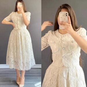 Ensemble 🦋2 en dentelle a manche courte